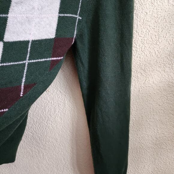 Joseph & Lyman Pullover Crewneck 100% Cashmere Sweater Men XL Green Preppy Dad - Picture 5 of 7